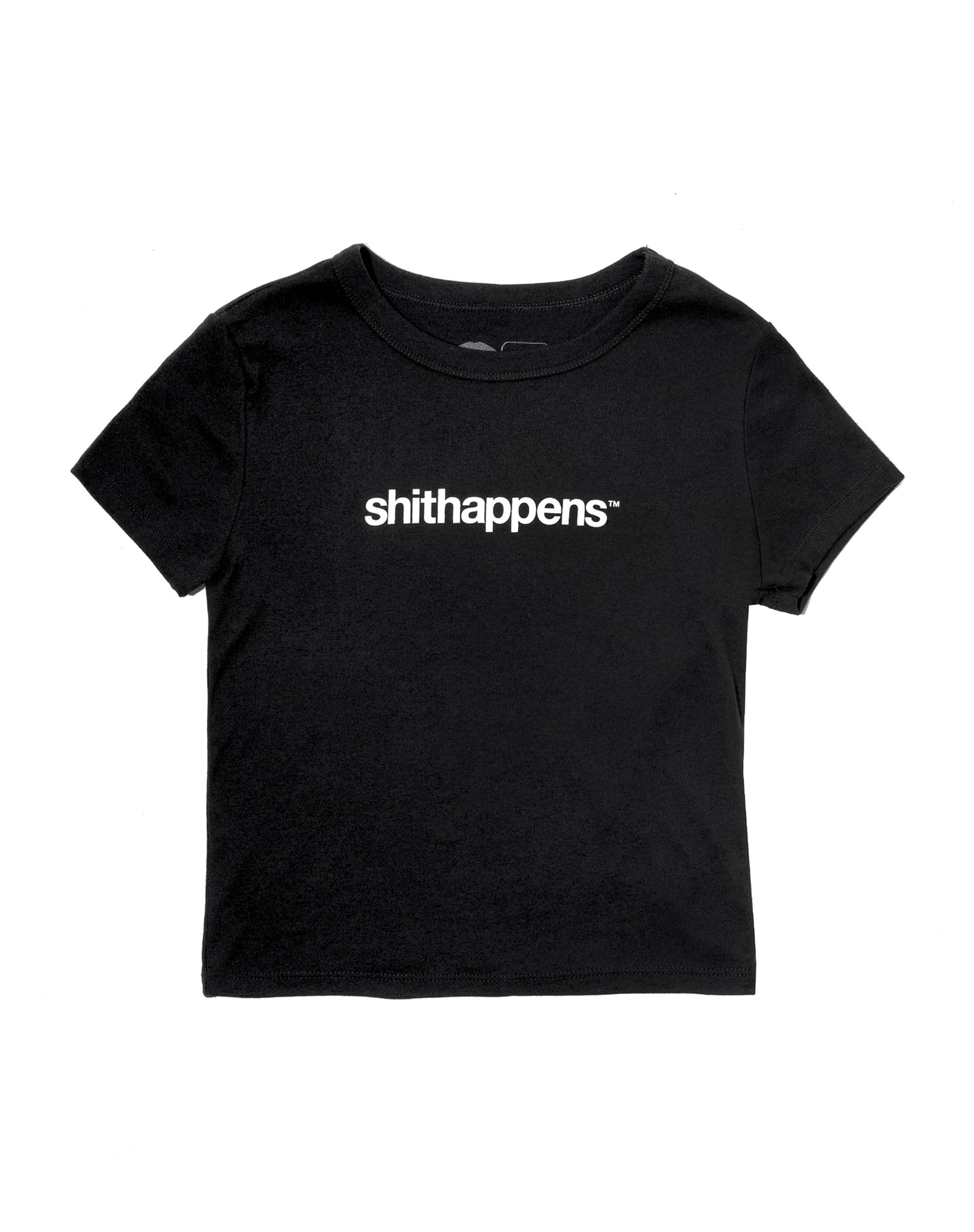 shithappens logo black women's baby t-shirt