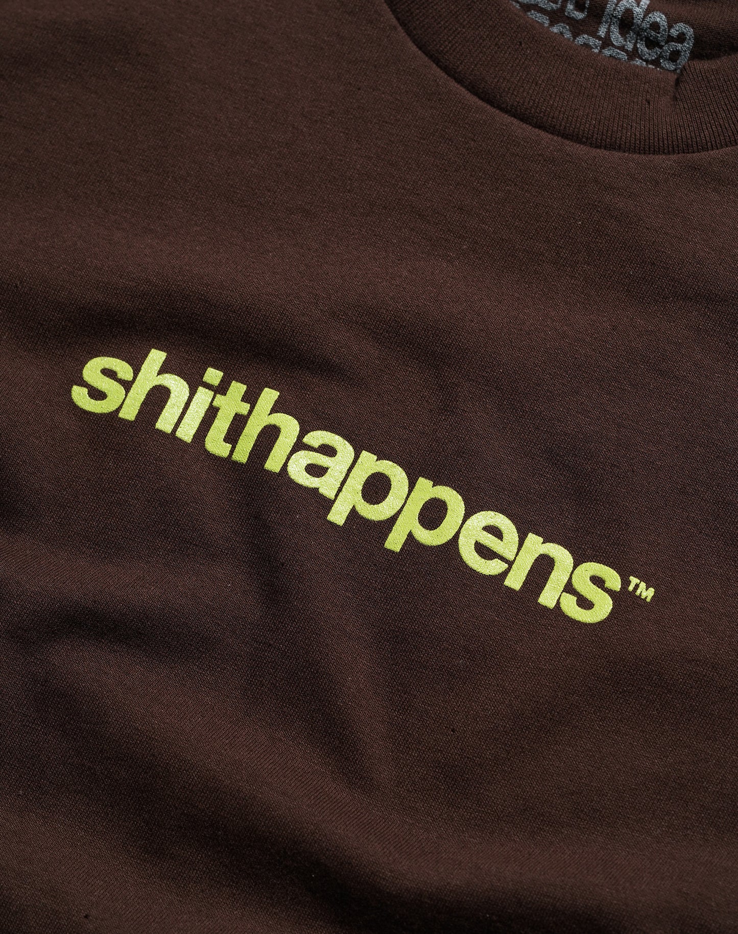 shithappens logo brown t-shirt