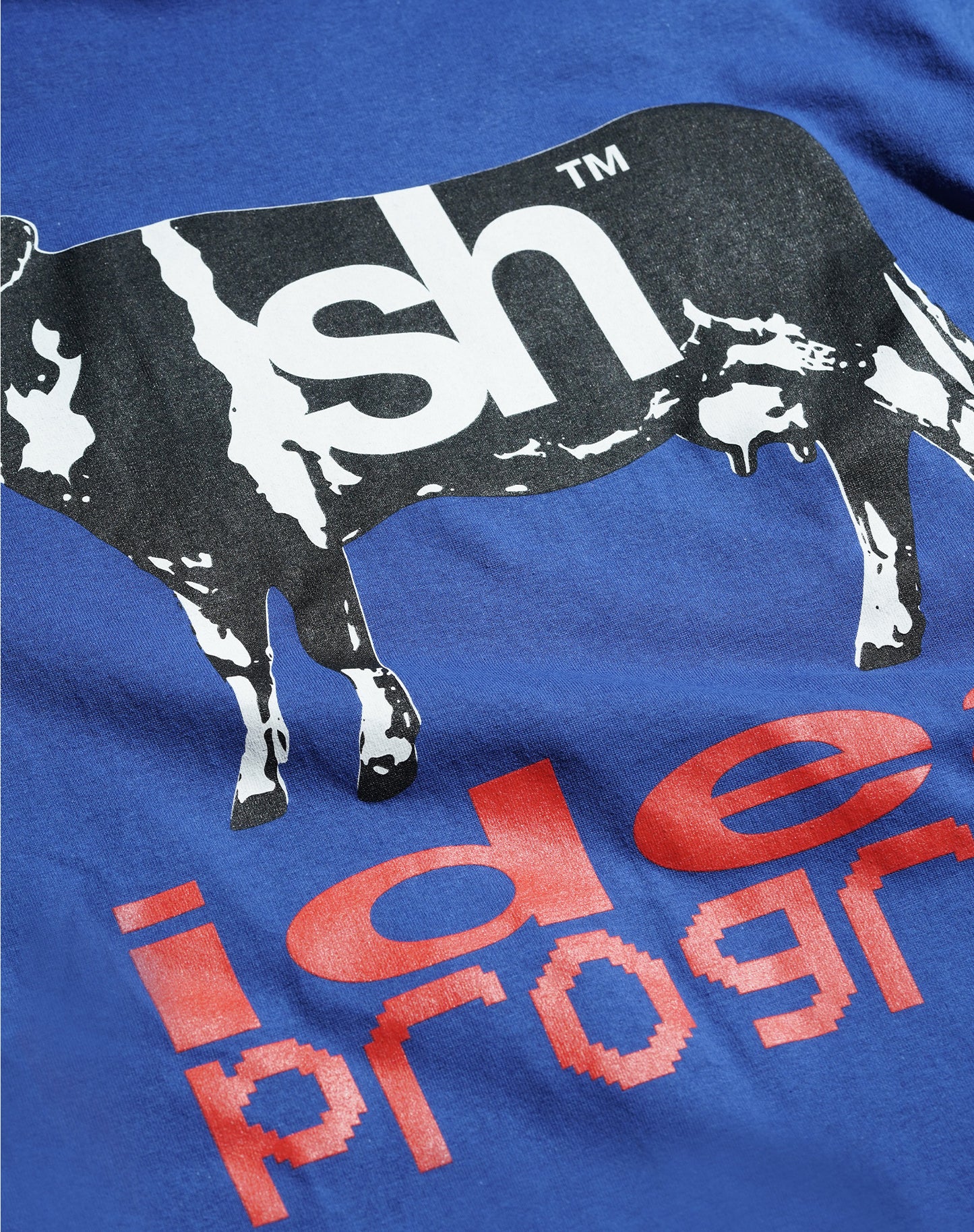 cow pie blue t-shirt