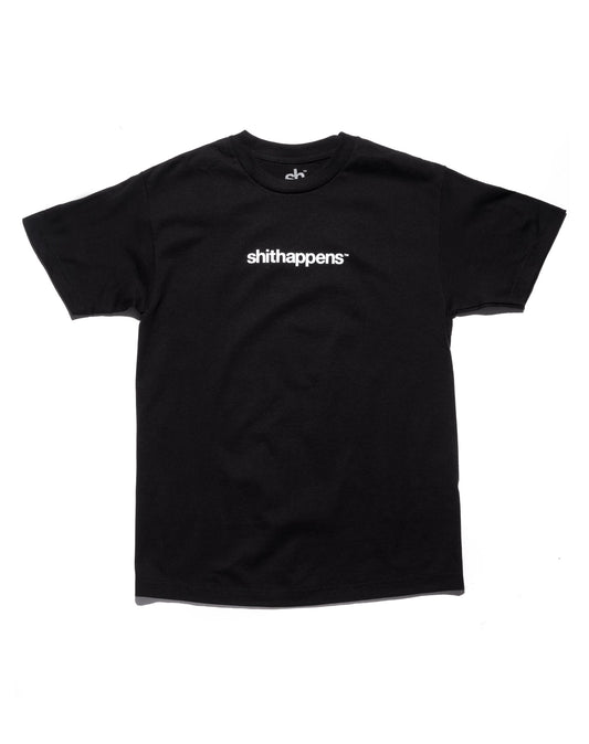 shithappens logo black t-shirt